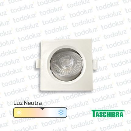 Spot Led Cuadrado Movil p/ Embutir Borde Blanco 7W Luz Neutra 4000°k