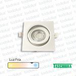 Spot Led Cuadrado Movil p/ Embutir Borde Blanco 7W Luz Fria 6500°k