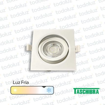 Spot Led Cuadrado Movil p/ Embutir Borde Blanco 7W Luz Fria 6500°k