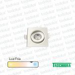Spot Led Cuadrado Movil p/ Embutir Borde Blanco 3W Luz Fria 6500°k