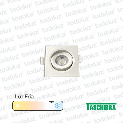 Spot Led Cuadrado Movil p/ Embutir Borde Blanco 3W Luz Fria 6500°k