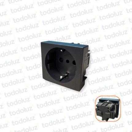 Mod. Tomacte. Schuko 16A 250V D. Grafito Conatel