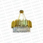 Colgante Circular Dorado Ø50cm c/ Barras de Cristal 6*E14 (54.1042)