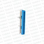 Bornera de Distribucion 1P x 15 Bornes c/ Soporte Din Azul