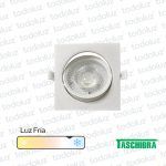 Spot Led Cuadrado Movil p/ Embutir Borde Blanco 10W Luz Fria 6500°k
