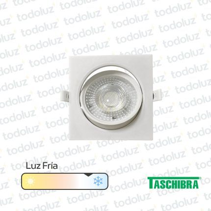Spot Led Cuadrado Movil p/ Embutir Borde Blanco 10W Luz Fria 6500°k