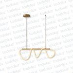 Colgante Led Incorp. Lineal Ondulado c/ Barra Horizontal Acabado Dorado 40W 3000°K (54.1159)