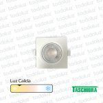 Spot Led Cuadrado Movil p/ Embutir Borde Blanco 7W 560lm 45° Luz Calida 3000°k Taschibra