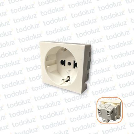 Mod. Tomacte. Schuko 16A 250V D. Blanco Conatel
