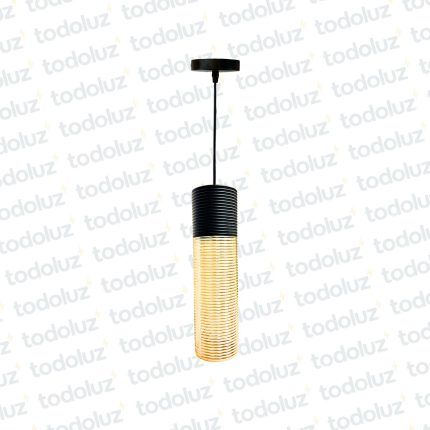 Colgante Cilindrico Det. Superior Negro Inferior Vd. Caramelo 1*E27 (54.985)