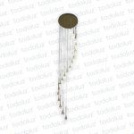 Colgante Circular en Caida Dorado 18 Lagrimas Led Incorp. (54.1053)