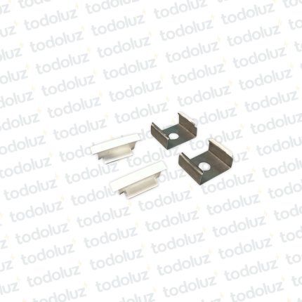 Accesorio p/Perfil Embutir Blanco 24x9mm (x.kit/2 Tapas + 2 Clips)