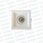 Spot Embutir Cuadrado Tipo Cardanico Doble Altura Blanco (120x120mm) (52.196) (LIQUIDACION)