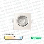Spot Led Cuadrado Movil p/ Embutir Borde Blanco 5W Luz Neutra 4000°k