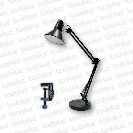 Luminaria de Mesa Articulable Negro 800mm c/ Base y Abrazadera 1*E27 (56.165)