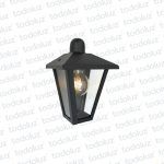 Farol p/ Pared Negro Estilo Colonial Ventana 3C V. Transp. Cerrado al Ras 1*E27 260mm (55.090)