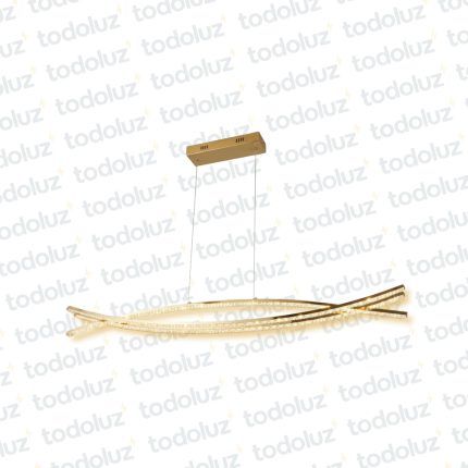 Colgante Lineal Curvo Triple Led Incorp. Efecto Diamante Acabado Dorado 40W Luz Calida 3000°k (54.1155)