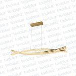 Colgante Lineal Curvo Triple Led Incorp. Efecto Diamante Acabado Dorado 40W 3000°K (54.1155)