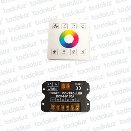 Controlador p/ Led Multicolor + Blanco/Calido (RGB+CCT) 50A 12Vdc (5/24Vdc) c/ Control Panel Tactil