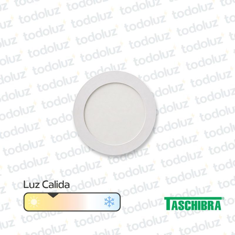 Panel Led Redondo p/ Embutir 12W Luz Calida 3000°k Taschibra
