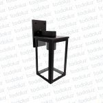 Farol p/ Pared Negro Estilo Vintage Vertical Ventana 4C V. Transp. c/ Mensula 1*E27 250mm (55.095)