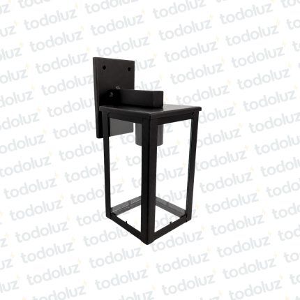 Farol p/ Pared Negro Estilo Vintage Vertical Ventana 4C V. Transp. c/ Mensula 1*E27 250mm (55.095)