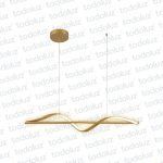 Colgante Barra Horizontal Led Incorp. Ondulado Acabado Dorado 20W 3000°K (54.1158)