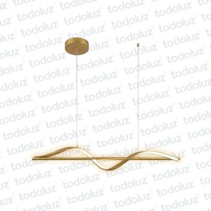 Colgante Barra Horizontal Led Incorp. Ondulado Acabado Dorado 20W 3000°K (54.1158)