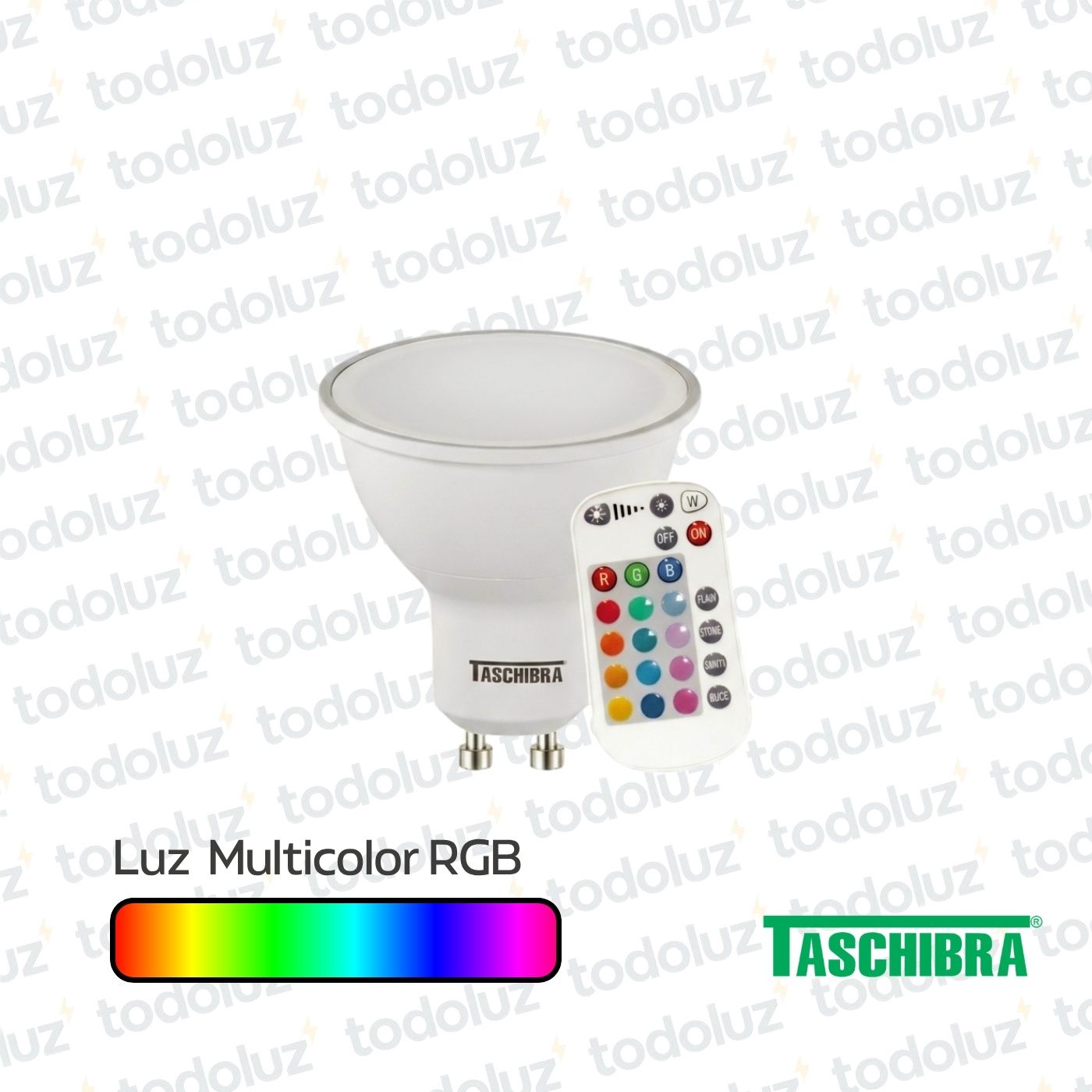 dab7d856-93c4-4b93-8575-e8c7b34dd279-6710.jpg Lamp. Led Dicroica c/ Control MR16 5W GU10 RGB 220Vac Taschibra