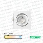 Spot Led Cuadrado Movil p/ Embutir Borde Blanco 10W Luz Calida 3000°k