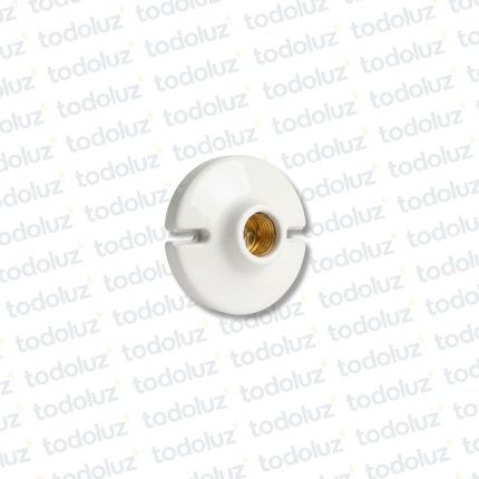 Portalampara E27 c/ Base Disco Porcelana Blanco