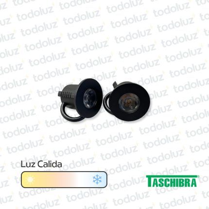 Spot Mini Fijo Embutir Redondo Negro 1w 3000°k x2pcs IP20