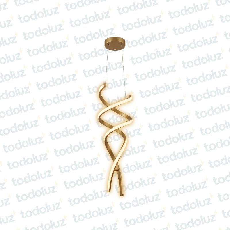 Colgante Espiral Doble Entrelazado Led Incorp. Acabado Dorado 30W Luz Calida 3000°k (54.1157)