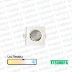 Spot Led Cuadrado Movil p/ Embutir Borde Blanco 3W Luz Neutra 4000°k