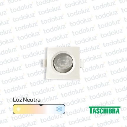 Spot Led Cuadrado Movil p/ Embutir Borde Blanco 3W Luz Neutra 4000°k