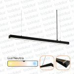 Perfil Colgante/Adosar Led Borde Negro 1185x70x40mm 36W 3150lm Luz Neutra 4000°k 220Vac (54.1063)