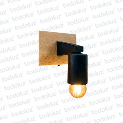 Aplique 1 Luz Metalico Marron c/ Brazo Negro 1*E27 (50.520)