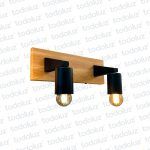 Aplique 2 Luces Metalico Marron c/ Brazo Negro 2*E27 (50.521)