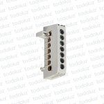 Bornera de Distribucion 1P x 7 Bornes c/ Soporte Din Gris