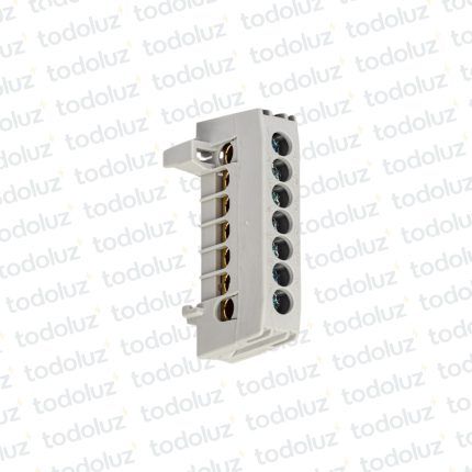 Bornera de Distribucion 1P x 7 Bornes c/ Soporte Din Gris