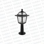 Farol Negro Diseño Colonial Ventana 8C Transp. c/ Poste 1*E27 450mm (58.036)