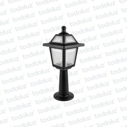 Farol Negro Diseño Colonial Ventana 8C Transp. c/ Poste 1*E27 450mm (58.036)