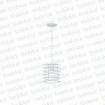 Colgante Cuadrado Rejilla de Laminas Rectas Blanco 1*E27 (54.1138.BL)