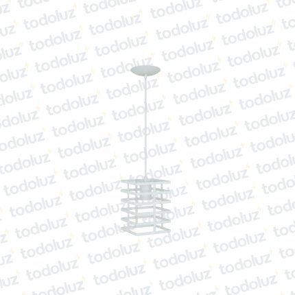 Colgante Cuadrado Rejilla de Laminas Rectas Blanco 1*E27 (54.1138.BL)