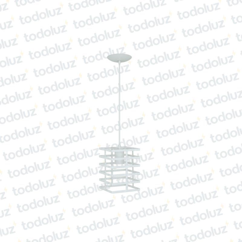 Colgante Cuadrado Rejilla de Laminas Rectas Blanco 1*E27 (54.1138.BL)